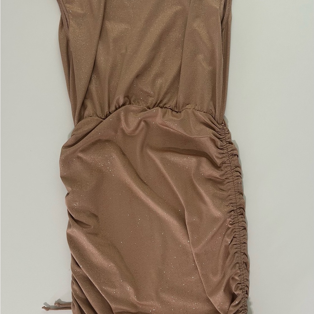 Love, Fire Shimmering Tan Top